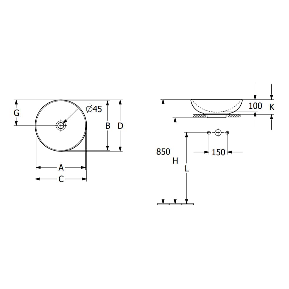 Villeroy & Boch Countertop Basin Villeroy & Boch Loop & Friends Round Countertop Basin in White Alpin