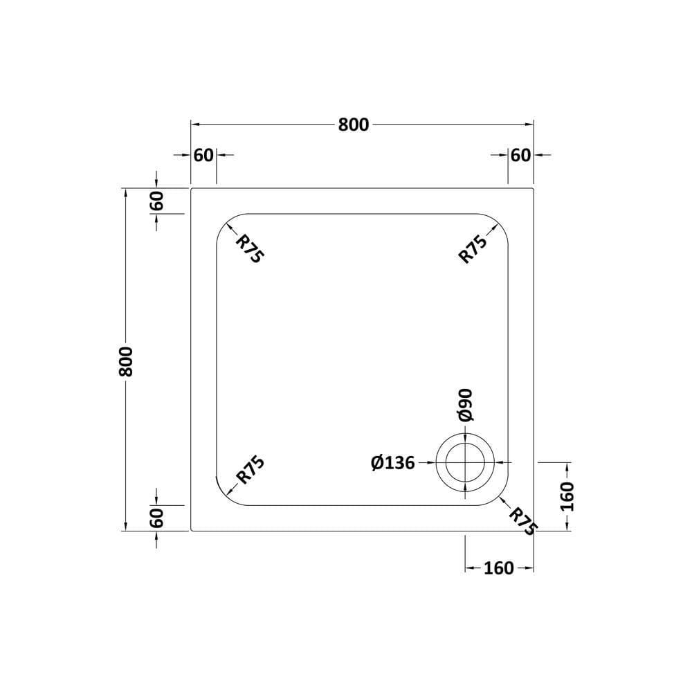 Aquarius Square Shower Tray Aquarius Urbano Square 45mm Stone Resin Shower Tray in Slate Grey