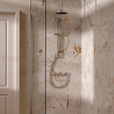 UK Bathroom Store Concealed Shower Set Brushed Nickel / Ceiling Arm / 200mm Crosswater Module Shower Set 2 with Riser Rail Kit and Overhead Shower