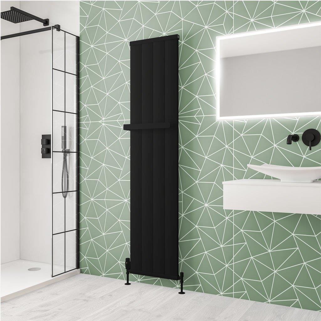 Eastbrook Panel Radiator 1800 x 410mm / Matt Black Eastbrook Kingswood Slimline Vertical Aluminium Radiator