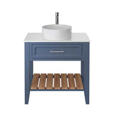 Heritage Floor Standing Vanity Unit Maritime Blue / 800mm - 1 Drawer Heritage Broughton Washstand with Laminate Worktop