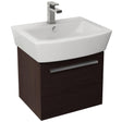 Imex Wall Mounted Vanity Unit Imex Bloque 470mm One Drawer Wall Mounted Vanity Unit and Basin in Wenge Brown