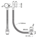 Crosswater Overflow Filler Crosswater MPRO Bath Filler with Click Clack Waste