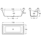 Roca Double Ended Bath Roca Ona Rectangular Drop In Stonex® Bath