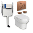 Aquarius Bathrooms Back To Wall Toilet Brushed Bronze / Round Aquarius Urbano Rimless Back to Wall Toilet Pack with Cistern, Flush Plate, Soft Closing Seat and Hinge Covers