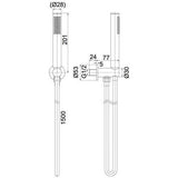 Crosswater Shower Handset Crosswater MPRO Wall Mounted Outlet with Shower Handset and Hose
