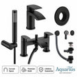 Aquarius Bathrooms Bath Shower Mixer Matt Black Aquarius Arc Complete Brassware Pack with Basin Tap, Bath and Shower Mixer