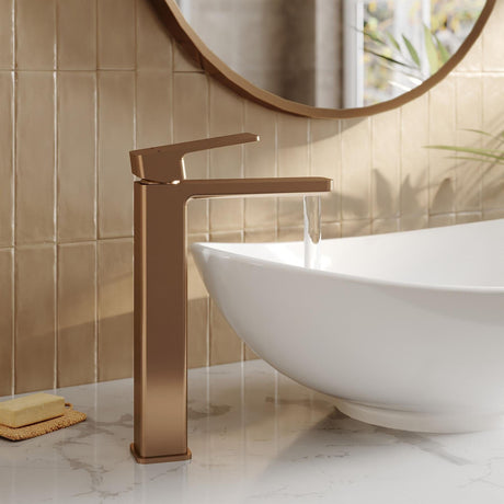 Aquarius Bathrooms Tall Basin Tap Brushed Bronze Aquarius Tetra Tall Mono Basin Mixer Tap