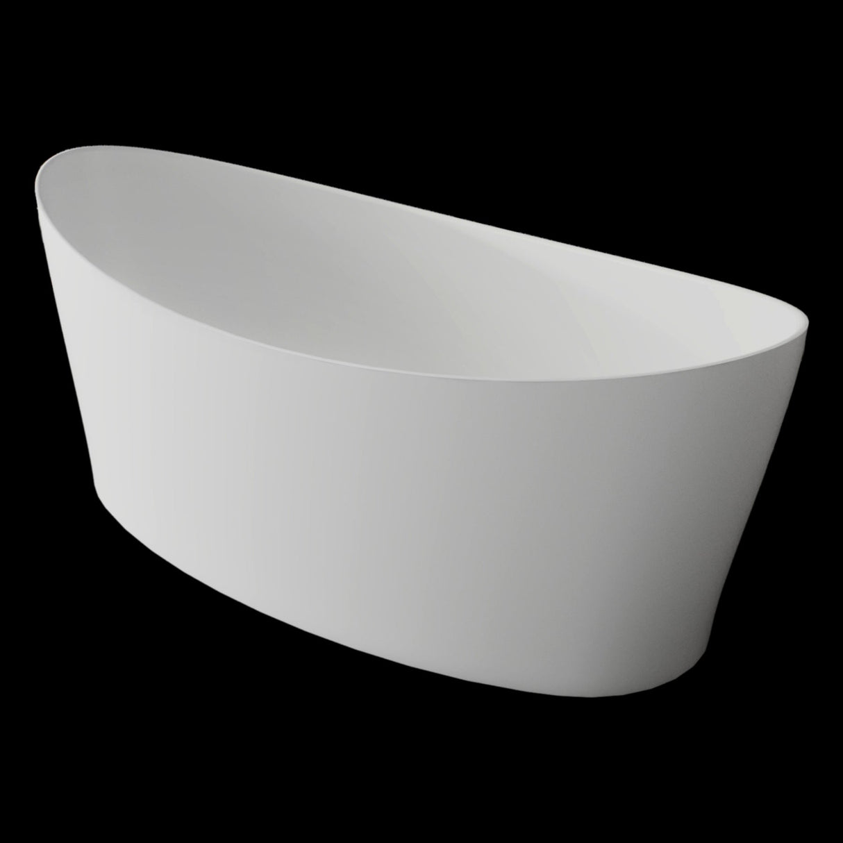Aquarius Modern Freestanding Bath Aquarius Orta Freestanding Stone Bath in Gloss White - 1600 x 711mm