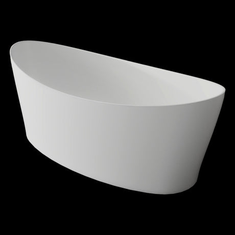 Aquarius Modern Freestanding Bath Aquarius Orta Freestanding Stone Bath in Gloss White - 1600 x 711mm