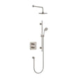 Burlington Concealed Shower Set Burlington Guild Square 1 Outlet, 2 Handle Concealed Thermostatic Shower Valve with Fixed Shower Arm & Head, Rail, Hose, Handset & Outlet Elbow in Brushed Nickel