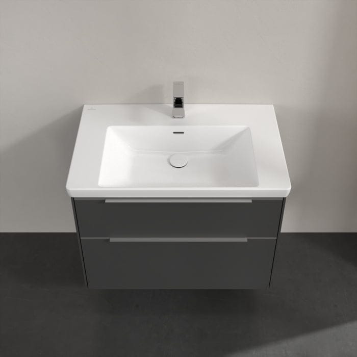 Villeroy & Boch Wall Mounted Vanity Unit Villeroy & Boch Subway 3.0 Wall Hung 800mm Two Drawer Vanity Unit with Basin