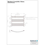 Eastbrook Wendover Curved Vertical Heated Towel Rail in Chrome