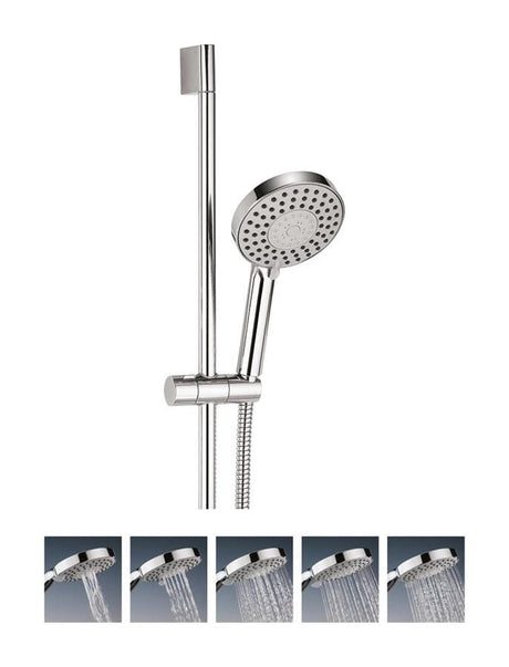 Crosswater Shower Riser Rail Crosswater Central Shower Kit with Five Mode Shower Head in Chrome