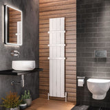 Eastbrook Panel Radiator 1800 x 375 / Central Heating Eastbrook Peretti Straight Vertical Aluminium Radiator in Matt White