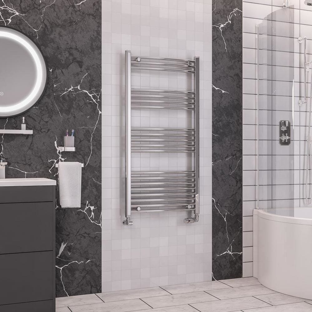 Eastbrook Wendover Curved Vertical Heated Towel Rail in Chrome