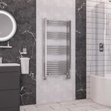Eastbrook Wendover Curved Vertical Heated Towel Rail in Chrome