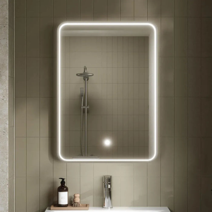 Rectangular LED bathroom mirror