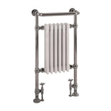 Eastbrook Inset Radiator Eastbrook Isbourne Straight Vertical Traditional Radiator in Gloss White/Chrome