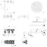 UK Bathroom Store Concealed Shower Set Crosswater Module Shower Set 3 with Fixed Overhead Shower and Bath Spout