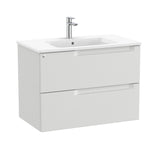 Roca Wall Mounted Vanity Unit Pebble Grey / Central Roca Aleyda 800mm Wall Mounted Two Drawer Vanity Unit with Basin