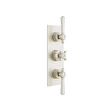 Vado Concealed Shower Valve Brushed Nickel Booths & Co. Axbridge 2 Outlet, 3 Handle Concealed Thermostatic Shower Valve