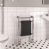 Eastbrook Inset Radiator Central Heating Eastbrook Isbourne Straight Vertical Traditional Radiator in Chrome/Matt Anthracite