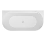 Eastbrook Back To Wall Freestanding Bath Eastbrook Grafton D-Shape Freestanding Bath - 1650 x 800mm in Gloss White