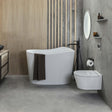 Roca Modern Freestanding Bath Roca Ohtake Oval Freestanding Stonex® Oval Japanese Bath with Click-Clack Waste