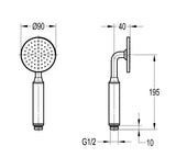 Flova Shower Handset Flova Round Pressure Boost Shower Handset