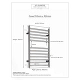 JIS Ladder Rail JIS Sussex Ouse Vertical Stainless Steel Heated Towel Rail