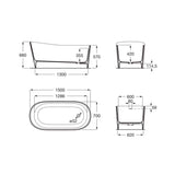 Roca Modern Freestanding Bath Roca Maui Round Freestanding Stonex® Bath with Click-Clack Waste