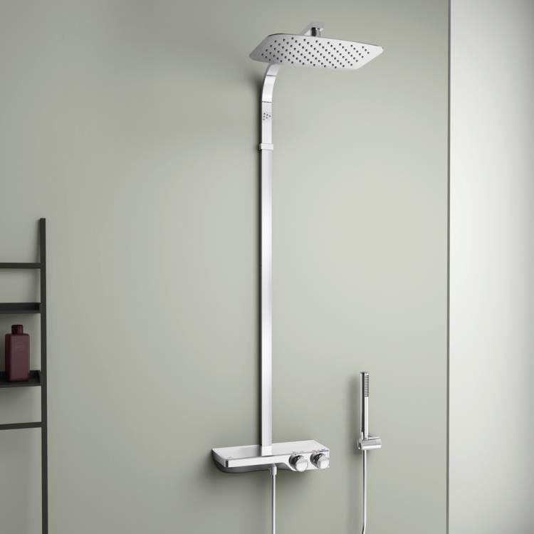 Ideal Standard Exposed Shower Set Ideal Standard Ceratherm S200 Exposed Thermostatic Shower Valve Set with Showerhead and Pencil Handset in Chrome