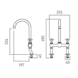Vado Kitchen Tap Booth & Co. Axbridge Crosshead Bridge Kitchen Mixer Tap
