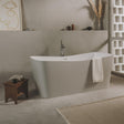 Roca Modern Freestanding Bath Roca Maui Square Freestanding Stonex® Oval Bath with Click-Clack Waste