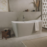 Roca Modern Freestanding Bath Roca Maui Square Freestanding Stonex® Oval Bath with Click-Clack Waste