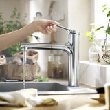 Hansgrohe Kitchen Tap Hansgrohe Zesis M33 Single Lever Kitchen Mixer Tap 160 Pull-Out Spray 2Jet in Chrome
