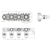 UK Bathroom Store Concealed Shower Set Crosswater Module Plus Push Shower Set 7 - 2 Outlet Tranquil Recessed Shower Head and Pencil Handset