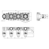 UK Bathroom Store Concealed Shower Set Crosswater Module Plus Push Shower Set 2 - 2 Outlet with Revive Steel Overhead and Pencil Handset