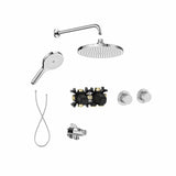 Roca Concealed Shower Set Chrome Roca T-Multi Thermostatic Concealed Shower Valve with Rainshower Head, Shower Handset and Hose
