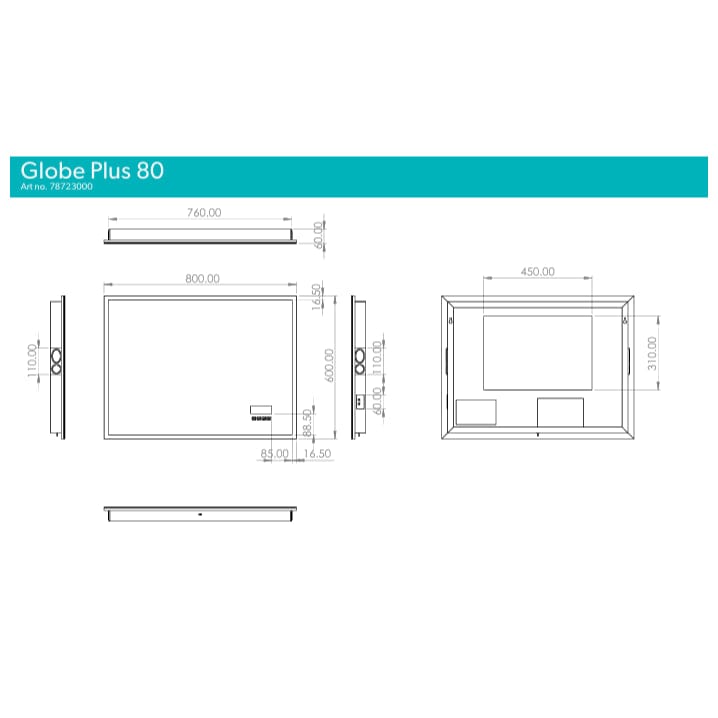 hib. Illuminated Mirror hib. Globe Plus Bluetooth LED Illuminated Mirror