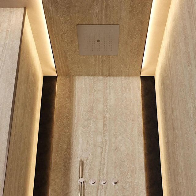Crosswater Fixed Shower Heads Brushed Nickel Crosswater MPRO Stream Square Recessed Shower Head