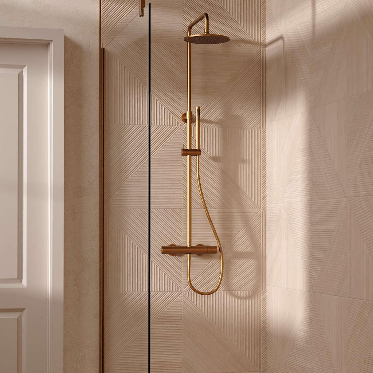 Crosswater Exposed Shower Set Brushed Bronze Crosswater Central Thermostatic Multifunction Shower Kit