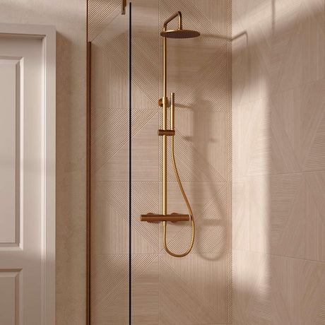 Crosswater Exposed Shower Set Brushed Bronze Crosswater Central Thermostatic Multifunction Shower Kit