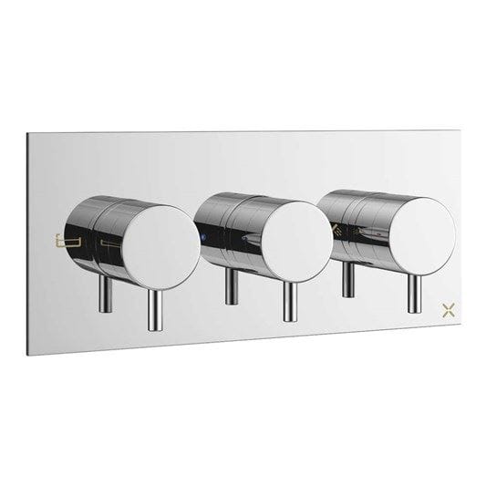 Crosswater Concealed Shower Valve Crosswater MPRO 3 Outlet, 3 Handle Landscape Concealed Thermostatic Shower Valve