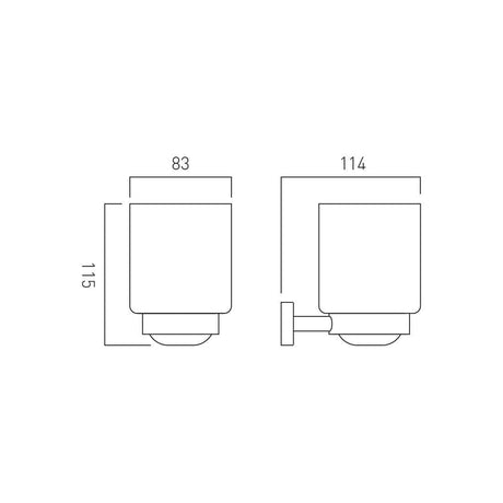 VADO Toothbrush Holder Vado Life Frosted Glass Tumbler and Holder Wall Mounted in Chrome