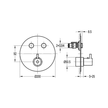 Flova Concealed Shower Valve Flova Levo Round 2 Outlet GoClick Finishing Set