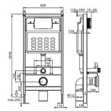 Imex Wall Hung WC Frame Imex Adjustable 1070-1270mm Wall Mounted Frame and Cistern with Stainless Steel Flush Plate