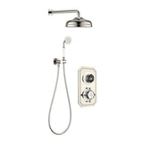 TED Exposed Shower Set Polished Nickel TED Wyse 2 Outlet Shower Kit with Showerhead and Handset