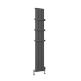 Eastbrook Panel Radiator Eastbrook Peretti Straight Vertical Aluminium Radiator in Matt Anthracite